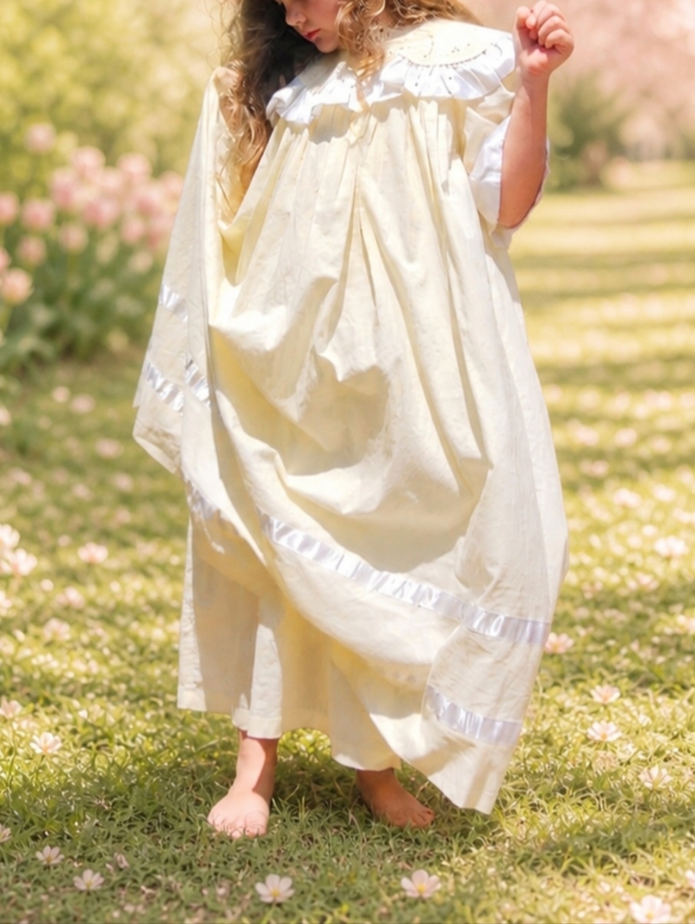 Strasburg Heirloom Collection Cream Girls' Dress